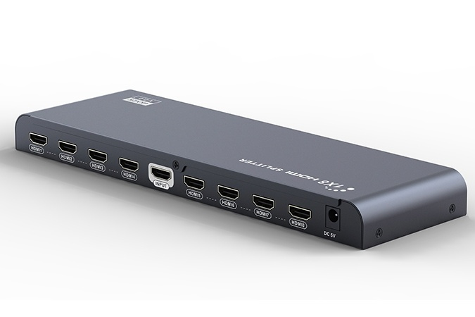 HDMI splitter, 1 source to 8 displays, support 4K in 60Hz, black in the group COMPUTERS & PERIPHERALS / Computer cables / Switches at TP E-commerce Nordic AB (38-53928)