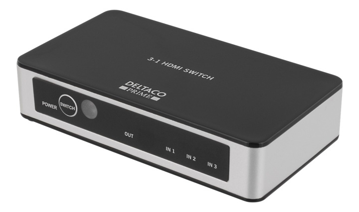 DELTACO PRIME Premium 3 Port HDMI Switch with IR Wireless Remote in the group COMPUTERS & PERIPHERALS / Computer cables / Switches at TP E-commerce Nordic AB (38-53940)