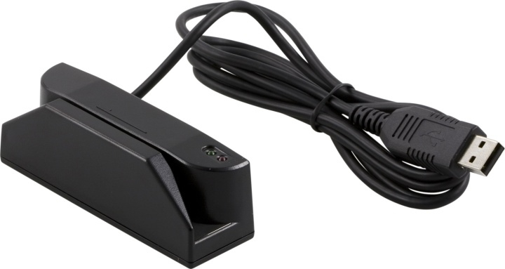 Magnetskortläsare, spår 1+2+3, USB, svart in the group HOME ELECTRONICS / Storage media / Memory card reader at TP E-commerce Nordic AB (38-54051)