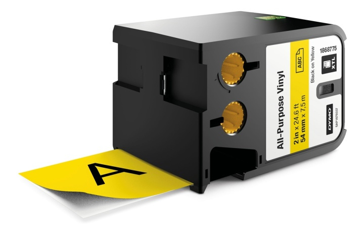 DYMO XTL All-Purpose Vinyl Labels, 54mm, black on yellow in the group COMPUTERS & PERIPHERALS / Printers & Accessories / Printers / Label machines & Accessories / Tape at TP E-commerce Nordic AB (38-54335)
