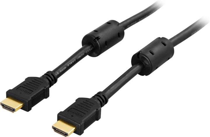 DELTACO HDMI cable, HDMI High Speed with Ethernet, 10m, black in the group HOME ELECTRONICS / Cables & Adapters / HDMI / Cables at TP E-commerce Nordic AB (38-5505)