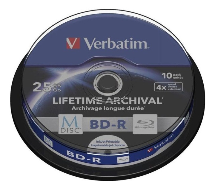 Verbatim M-Disc BD-R 4x 25GB/200min Spindle 10p in the group HOME ELECTRONICS / Storage media / CD/DVD/BD-Discs / Blu-Ray at TP E-commerce Nordic AB (38-55904)