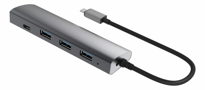 WINSTAR 4-Port USB Hub, Type C, Type A, Aluminum in the group COMPUTERS & PERIPHERALS / Computer accessories / USB-Hubs at TP E-commerce Nordic AB (38-55983)