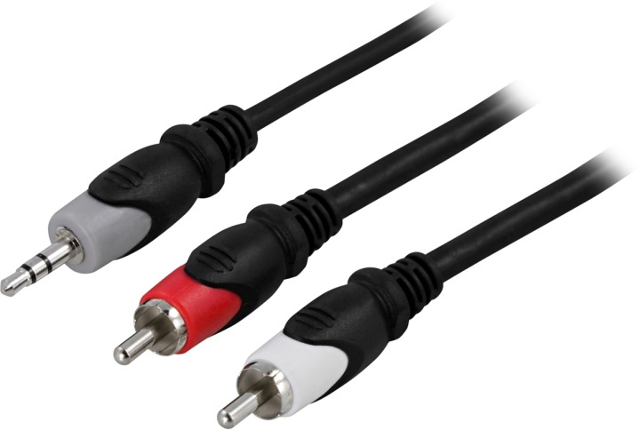 DELTACO Ljudkabel 3,5mm ha - 2xRCA ha 2m in the group HOME ELECTRONICS / Cables & Adapters / RCA / Cables at TP E-commerce Nordic AB (38-5609)