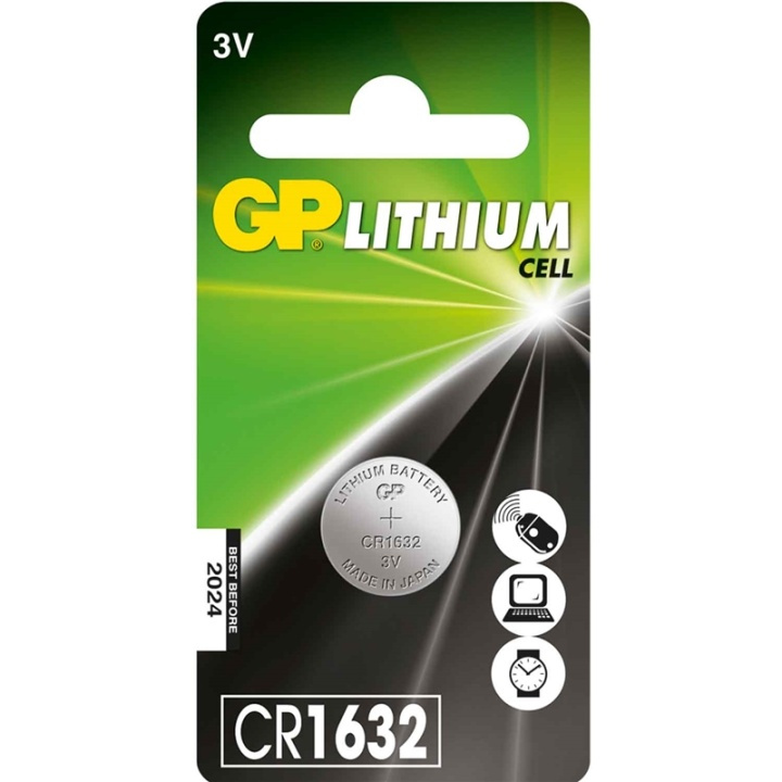 GP CR1632 3V 1-pack Lithium in the group HOME ELECTRONICS / Batteries & Chargers / Batteries / Button cell at TP E-commerce Nordic AB (38-56296)