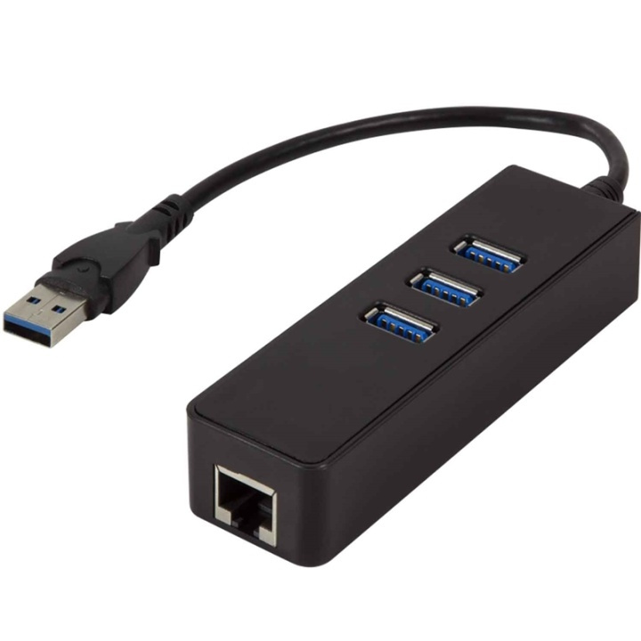 LogiLink USB 3.0->RJ45 Gigabit USB-hub in the group COMPUTERS & PERIPHERALS / Computer accessories / USB-Hubs at TP E-commerce Nordic AB (38-56338)