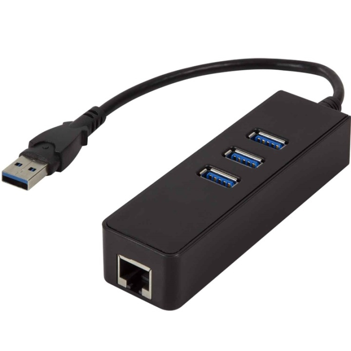 LogiLink USB 3.0->RJ45 Gigabit USB hub in the group COMPUTERS & PERIPHERALS / Computer accessories / USB-Hubs at TP E-commerce Nordic AB (38-56338)