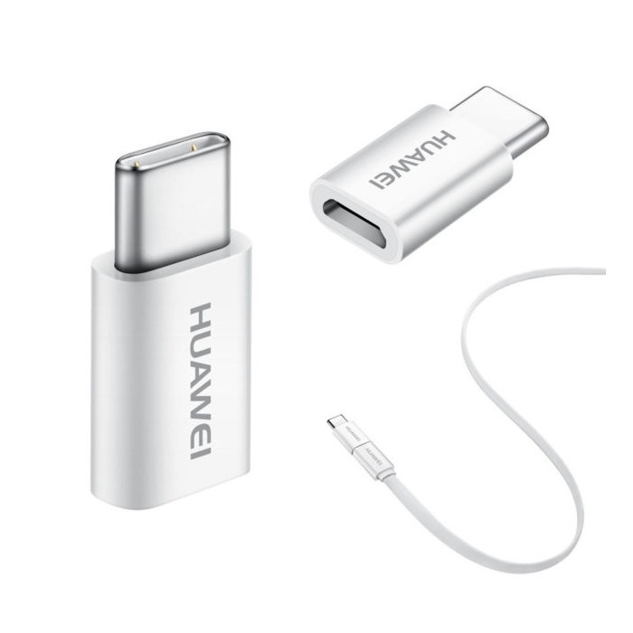 Huawei adapter microUSB till USB-C, vit/silver in the group SMARTPHONE & TABLETS / Chargers & Cables / Adapters at TP E-commerce Nordic AB (38-56711)