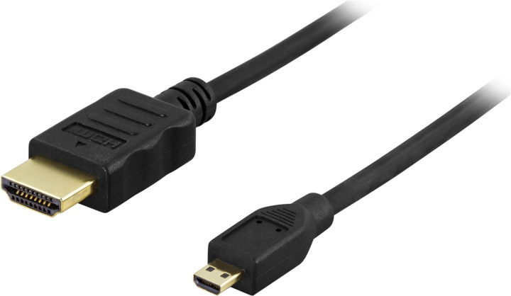 DELTACO HDMI cable, HDMI High Speed with Ethernet, 4K, 2m, black in the group HOME ELECTRONICS / Cables & Adapters / HDMI / Cables at TP E-commerce Nordic AB (38-5869)