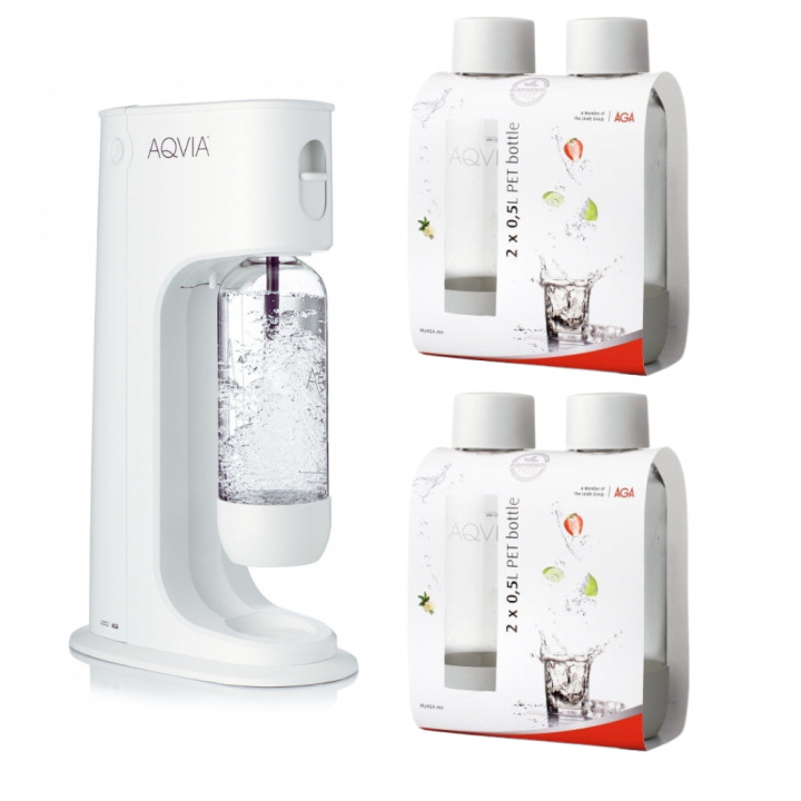 AGA Aqvia Balance (Snow White) + 4 x 0,5L PET-flaskor in the group HOME, HOUSEHOLD & GARDEN / Household appliances / Water & Juice / Carbonation machines / Carbonation machines at TP E-commerce Nordic AB (38-5876PKT2)
