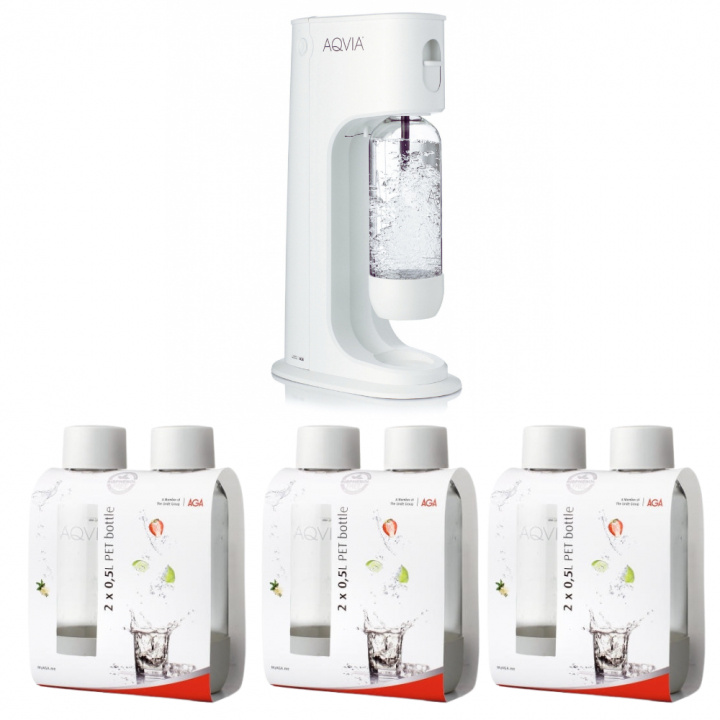 AGA Aqvia Balance (Snow White) + 6 x 0,5L PET-flaskor in the group HOME, HOUSEHOLD & GARDEN / Household appliances / Water & Juice / Carbonation machines / Carbonation machines at TP E-commerce Nordic AB (38-5876PKT3)