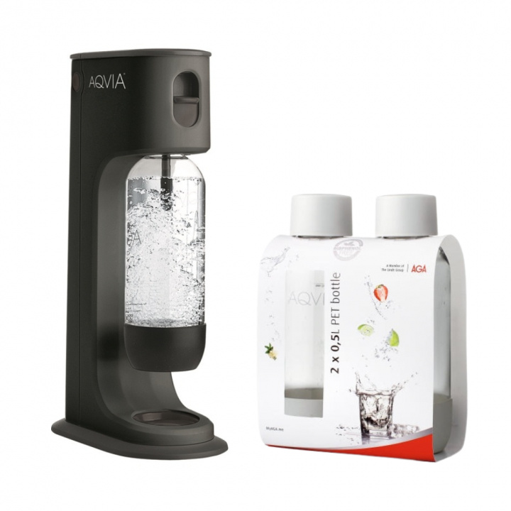 AGA Aqvia Balance (Black) + 2 x 0,5L PET-flaskor in the group HOME, HOUSEHOLD & GARDEN / Household appliances / Water & Juice / Carbonation machines / Carbonation machines at TP E-commerce Nordic AB (38-5877PKT)