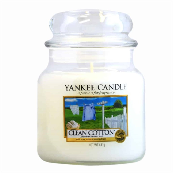 Yankee Candle Classic Medium Jar Clean Cotton Candle 411g in the group BEAUTY & HEALTH / Fragrance & Perfume / Other fragrances / Scented candles at TP E-commerce Nordic AB (38-59239)