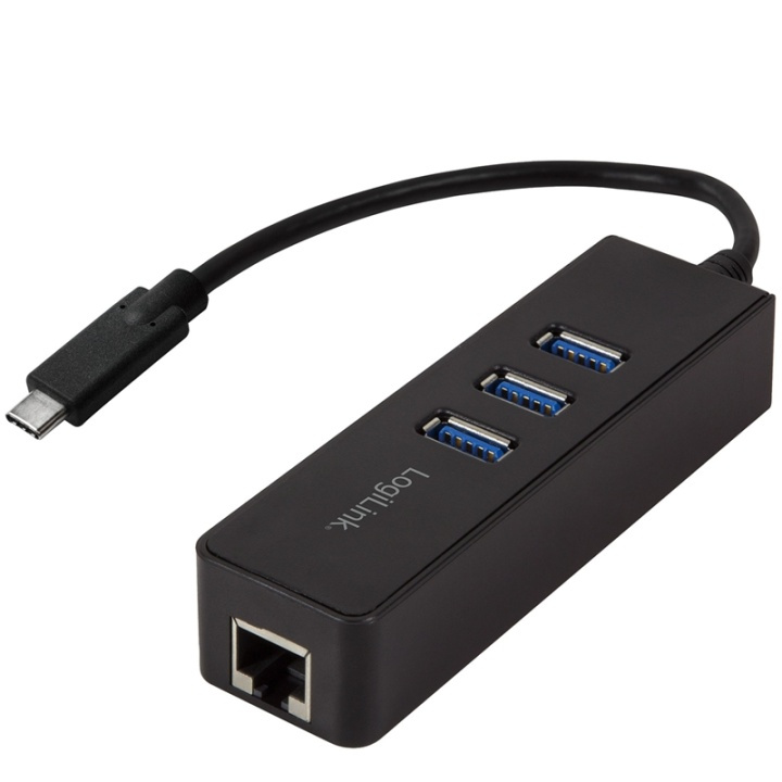 LogiLink USB-C 3-Port Hub Gigabit RJ45 (UA0283) in the group COMPUTERS & PERIPHERALS / Computer accessories / USB-Hubs at TP E-commerce Nordic AB (38-60478)