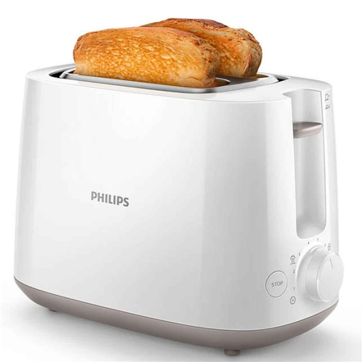 Philips Brödrost HD2581, Vit, 2 Skivor (HD2581/00) in the group HOME, HOUSEHOLD & GARDEN / Household appliances / Toasters & Bread grills / Toasters at TP E-commerce Nordic AB (38-60766)