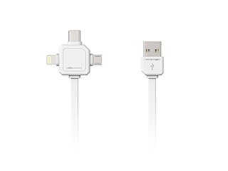 ALLOC Power USB Multicable, 1,5 m, Type-C, Lightning, Micro USB, vit in the group SMARTPHONE & TABLETS / Chargers & Cables / Cables / Cables Lightning at TP E-commerce Nordic AB (38-61174)