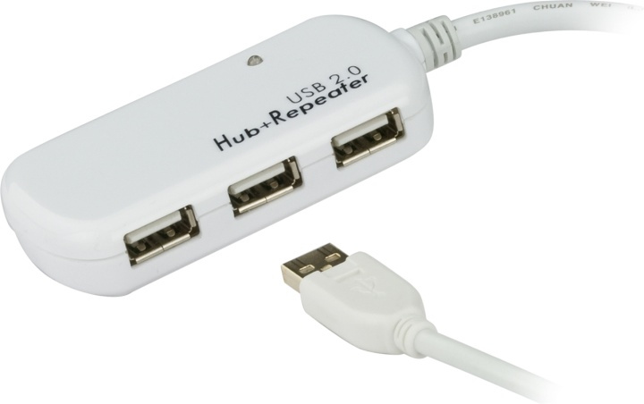 ATEN aktiv USB 2.0 förlängningskabel med 4-ports hubb, 12m in the group COMPUTERS & PERIPHERALS / Computer cables / USB / USB-A / Cables at TP E-commerce Nordic AB (38-61280)
