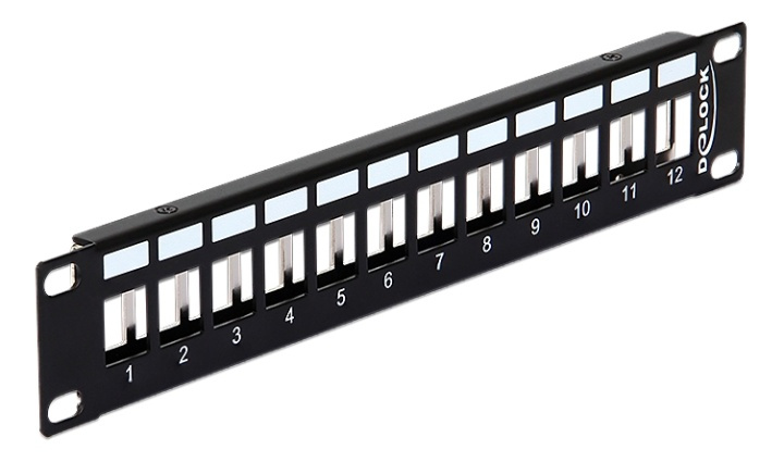 Delock 10″ Keystone Patch Panel 12 Port metal black in the group COMPUTERS & PERIPHERALS / Computer accessories / Other at TP E-commerce Nordic AB (38-61412)