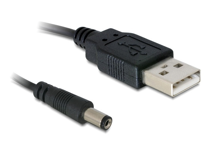 DeLock 82197 Cable USB Power to DC 5.5 x 2.1 mm Male 1.0m, black in the group COMPUTERS & PERIPHERALS / Laptops & accessories / Other at TP E-commerce Nordic AB (38-61421)
