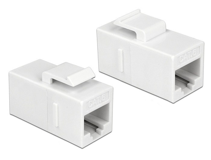 DeLock 86379 Keystone Module RJ45 jack to RJ45 jack Cat.6 UTP white in the group COMPUTERS & PERIPHERALS / Computer cables / Network cables / Adapters & Conductor joints at TP E-commerce Nordic AB (38-61423)