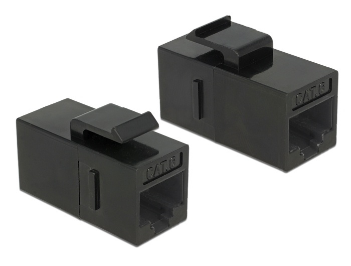 DeLock 86381 Keystone Module RJ45 jack to RJ45 jack Cat.6 UTP black in the group COMPUTERS & PERIPHERALS / Computer cables / Network cables / Adapters & Conductor joints at TP E-commerce Nordic AB (38-61424)