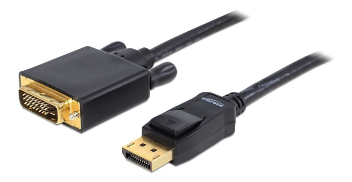 DeLOCK Cable Displayport 1.2 male > DVI 24+2 male passive 2 m black in the group COMPUTERS & PERIPHERALS / Computer cables / DisplayPort / Cables at TP E-commerce Nordic AB (38-61455)