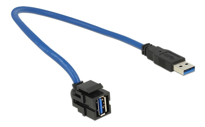 Delock Keystone Modul USB 3.0 A Buchse > USB 3.0 A Stecker 250° mit Ka in the group COMPUTERS & PERIPHERALS / Computer cables / Network cables / Adapters & Conductor joints at TP E-commerce Nordic AB (38-61468)
