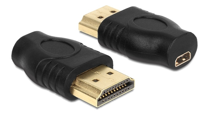 DeLOCK Micro HDMI to HDMI adapter, 1xHDMI Micro-D 19-pin ho, 1xHDMI-A in the group HOME ELECTRONICS / Cables & Adapters / HDMI / Adapters at TP E-commerce Nordic AB (38-61480)