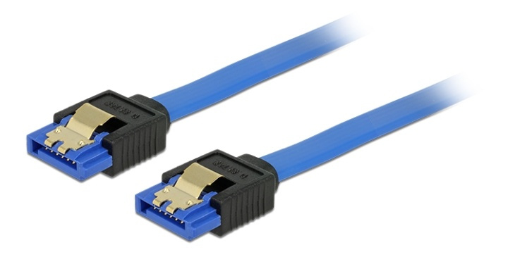 DeLOCK SATA cable, straight plugs, 0,2m, blue in the group COMPUTERS & PERIPHERALS / Computer cables / Internal / SATA at TP E-commerce Nordic AB (38-61517)