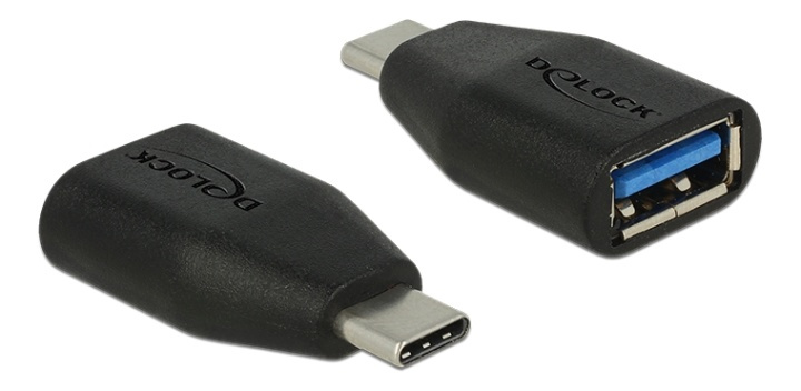 Delock SuperSpeed adapter USB-C male to USB-A female, 10 Gbps, black in the group COMPUTERS & PERIPHERALS / Computer cables / USB / USB-A / Adapters at TP E-commerce Nordic AB (38-61522)