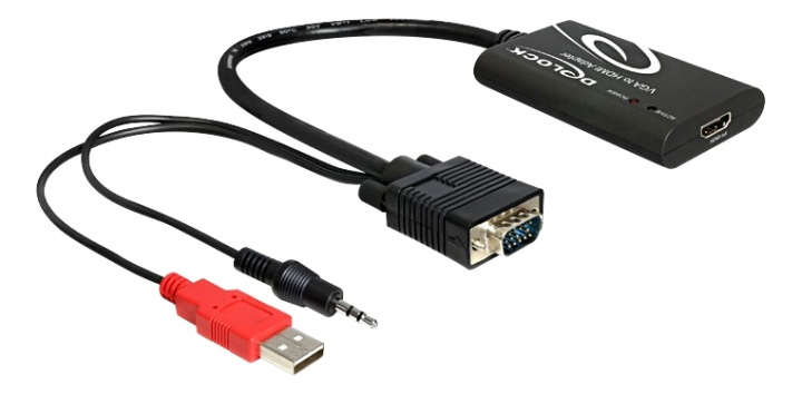 Delock VGA to HDMI Adapter with Audio in the group HOME ELECTRONICS / Cables & Adapters / HDMI / Adapters at TP E-commerce Nordic AB (38-61531)