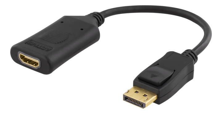 DELTACO DisplayPort - HDMI adapter, 4096x2160 60Hz, 0.1m, black in the group HOME ELECTRONICS / Cables & Adapters / HDMI / Adapters at TP E-commerce Nordic AB (38-61549)