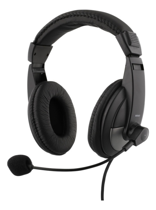 DELTACO Headset, 40mm element, 1x4-pin 3.5mm connector, black in the group COMPUTERS & PERIPHERALS / Computer accessories / Headset at TP E-commerce Nordic AB (38-61628)