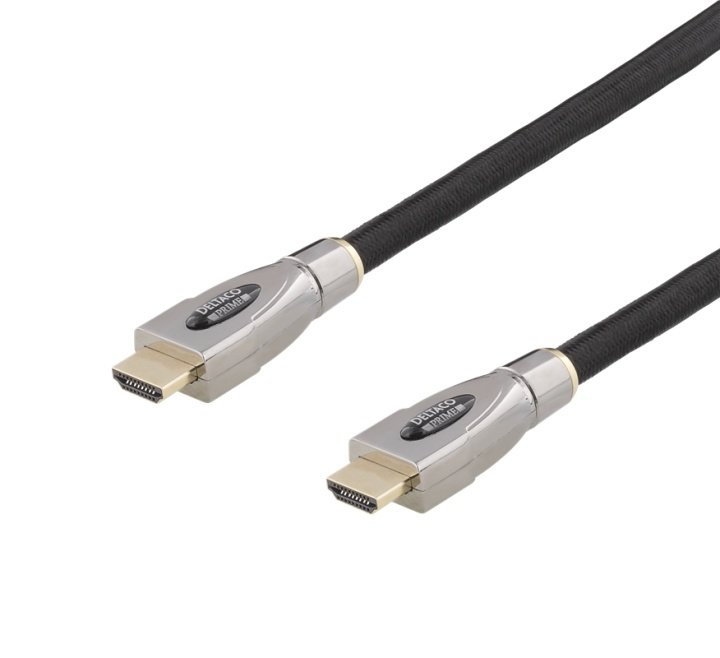 DELTACO PRIME active HDMI cable, 10m, Textile, HDMI High speed with Et in the group HOME ELECTRONICS / Cables & Adapters / HDMI / Cables at TP E-commerce Nordic AB (38-61629)