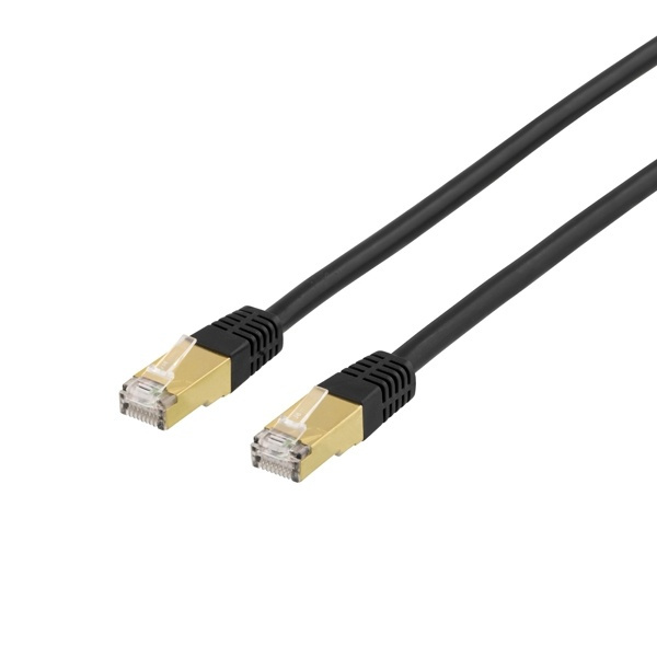 DELTACO S/FTP Cat7 patch cable with RJ45, 0,3m, 600MHz, LSZH, black in the group COMPUTERS & PERIPHERALS / Computer cables / Network cables / Cat7 at TP E-commerce Nordic AB (38-61649)