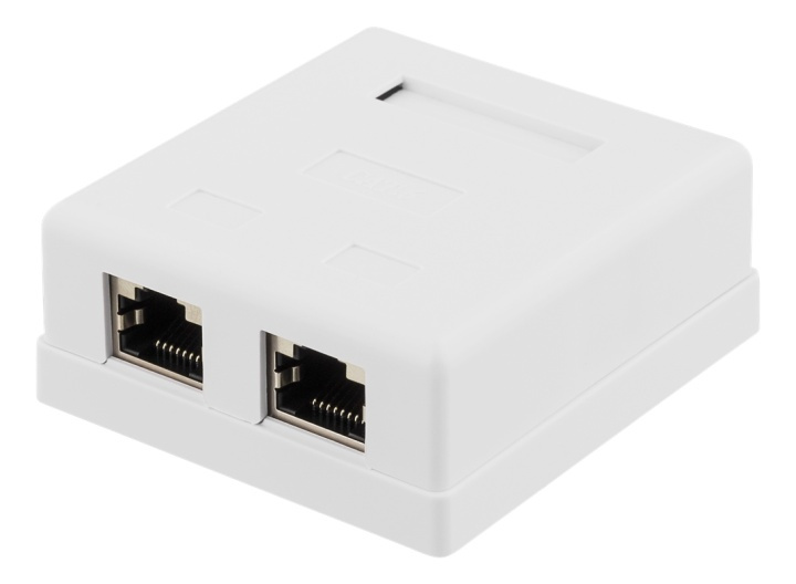 DELTACO shielded network socket, Surface UTP 2xRJ45, Cat6, white in the group COMPUTERS & PERIPHERALS / Computer cables / Network cables / Wall sockets at TP E-commerce Nordic AB (38-61656)