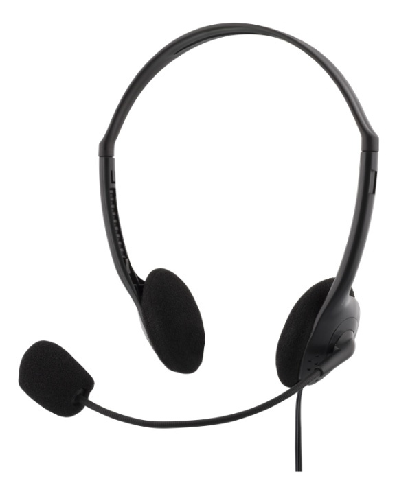 DELTACO Stereo Headset, 30 mm element, 1x 3.5 mm (4-pole), black in the group COMPUTERS & PERIPHERALS / Computer accessories / Headset at TP E-commerce Nordic AB (38-61659)