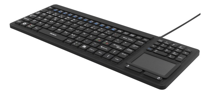 DELTACO rubberized keyboard with touchpad, IP68, 104 keys, black in the group COMPUTERS & PERIPHERALS / Mice & Keyboards / Keyboards / Corded at TP E-commerce Nordic AB (38-61660)