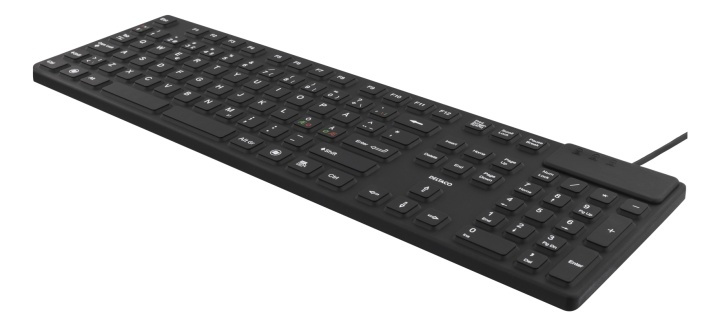 DELTACO rubberized keyboard, silicone, IP68, full size, 105 keys,black in the group COMPUTERS & PERIPHERALS / Mice & Keyboards / Keyboards / Corded at TP E-commerce Nordic AB (38-61662)