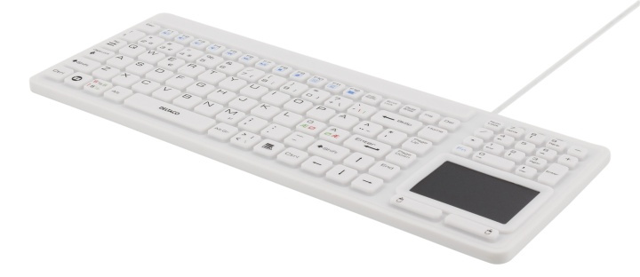 DELTACO rubberized keyboard with touchpad, IP68, 105 keys, white in the group COMPUTERS & PERIPHERALS / Mice & Keyboards / Keyboards / Wireless at TP E-commerce Nordic AB (38-61663)
