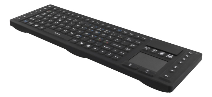 DELTACO Wireless Keyboard with touchpad, silicone, IP65, 2,4 GHz,black in the group COMPUTERS & PERIPHERALS / Mice & Keyboards / Keyboards / Wireless at TP E-commerce Nordic AB (38-61665)