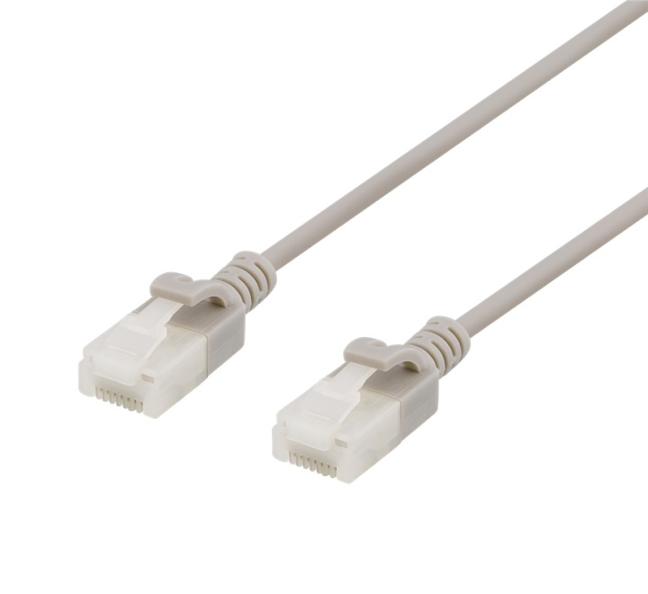 DELTACO U/UTP Cat6a patch cable, slim, 3,5mm diameter, 0,3m, gray in the group COMPUTERS & PERIPHERALS / Computer cables / Network cables / Cat6 at TP E-commerce Nordic AB (38-61731)