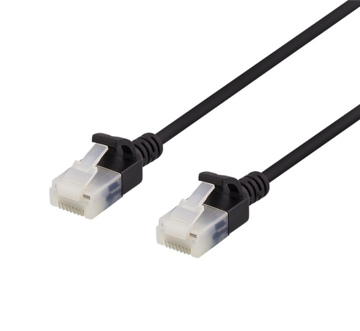 DELTACO U/UTP Cat6a patch cable, slim, 3,5mm diameter, 0,5m, black in the group COMPUTERS & PERIPHERALS / Computer cables / Network cables / Cat6 at TP E-commerce Nordic AB (38-61734)