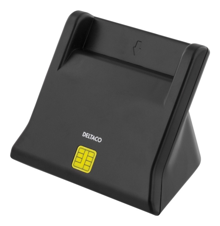 DELTACO UCR-156 Smart card reader, USB, black in the group HOME ELECTRONICS / Storage media / Memory card reader at TP E-commerce Nordic AB (38-61745)