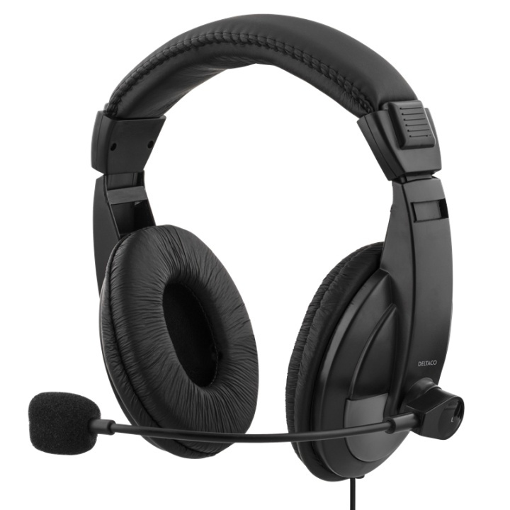 DELTACO USB stereo headset, 40mm drivers, 32 ohm, 20Hz-20kHz, black in the group COMPUTERS & PERIPHERALS / Computer accessories / Headset at TP E-commerce Nordic AB (38-61776)