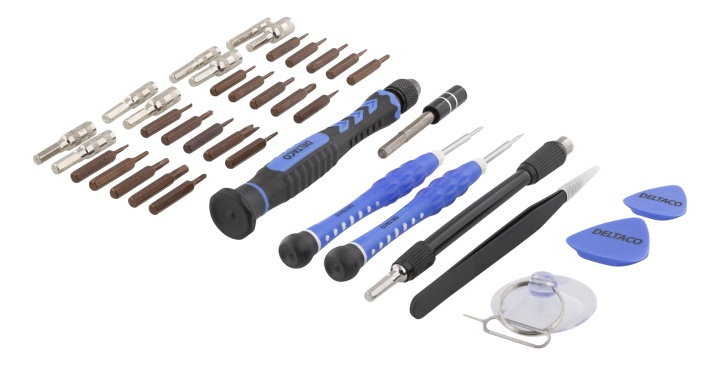 DELTACO Smartphone Repair Kit, 38 pcs, Precision CRV, blu in the group SMARTPHONE & TABLETS / Other accessories / Tools at TP E-commerce Nordic AB (38-61895)