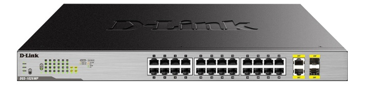 D-Link network switch, 24xRJ45, 2xSFP, Gigabit, PoE, 370W, gray in the group COMPUTERS & PERIPHERALS / Network / Switches at TP E-commerce Nordic AB (38-61976)