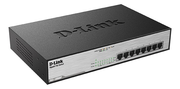 D-LINK PoE network switch, 8-ports, 10/100/1000Mbps, metal, gray in the group COMPUTERS & PERIPHERALS / Network / Switches / 10/100/1000Mbps at TP E-commerce Nordic AB (38-61982)