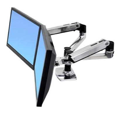 Ergotron LX Side-by-side Dual arm polished aluminium in the group COMPUTERS & PERIPHERALS / Computer monitor / Monitor arms & mounts at TP E-commerce Nordic AB (38-62055)