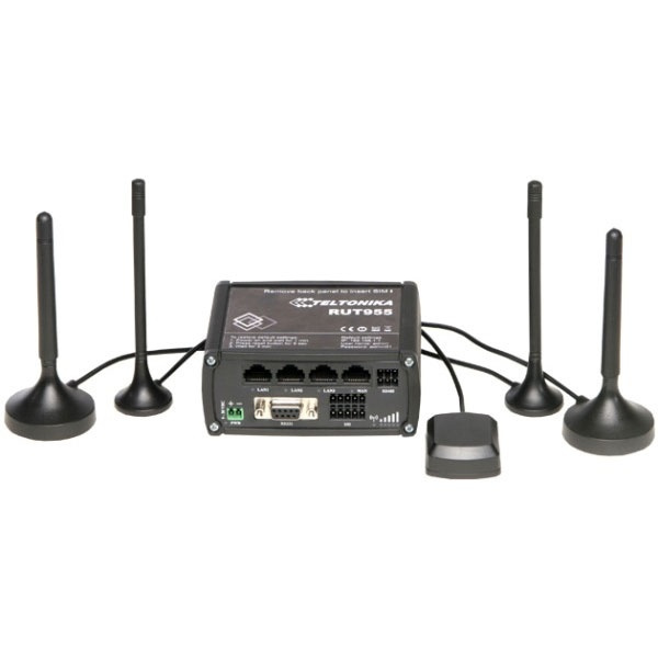 Teltonika RUT955 GSM-3G-4G router, dual sim, 4G up to 150 Mbps, black in the group COMPUTERS & PERIPHERALS / Network / Routrar at TP E-commerce Nordic AB (38-62490)
